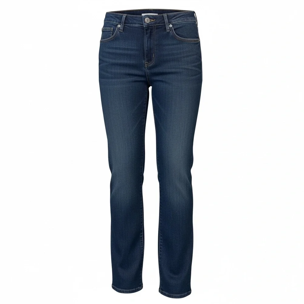 Michael Kors Women's size 8 Denim Jeans Silver tone Zipper Charm long inseam